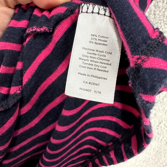 Talbots Midi Skirt Womens 2X Pink Striped Pull On Tie Waist Boho Preppy Twee - Picture 5 of 6